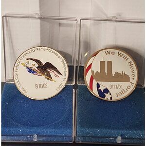NYC 9/11  FBI 1st anniversary September 11 Federal Remembrance Challenge Coin